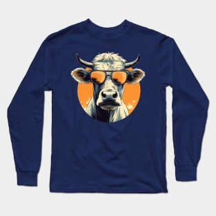 Cool Cow with Sunglasses Long Sleeve T-Shirt